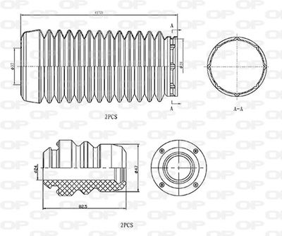 DCK501004 OPEN PARTS Пылезащитный комплект, амортизатор