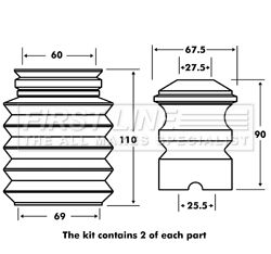 FPK7009 FIRST LINE Пылезащитный комплект, амортизатор