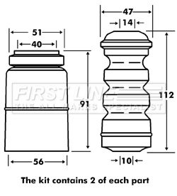 FPK7089 FIRST LINE Пылезащитный комплект, амортизатор
