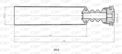 DCK510602 OPEN PARTS Пылезащитный комплект, амортизатор