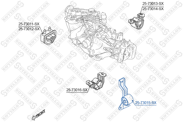 Подушка ДВС пер.л.Daewoo Lanos 97>mкпп Stellox                25-73015-SX