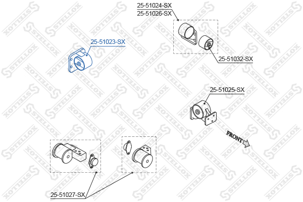 Подушка ДВС зад.Hyundai Accent 1.3 99> Stellox                2551023SX