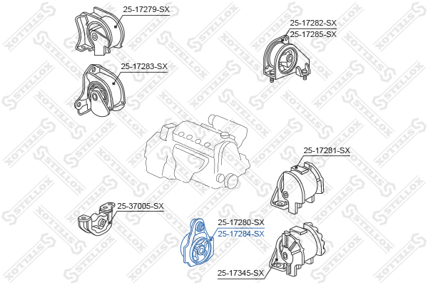 Подушка двигателя передняя левая Honda Stellox                2517284SX