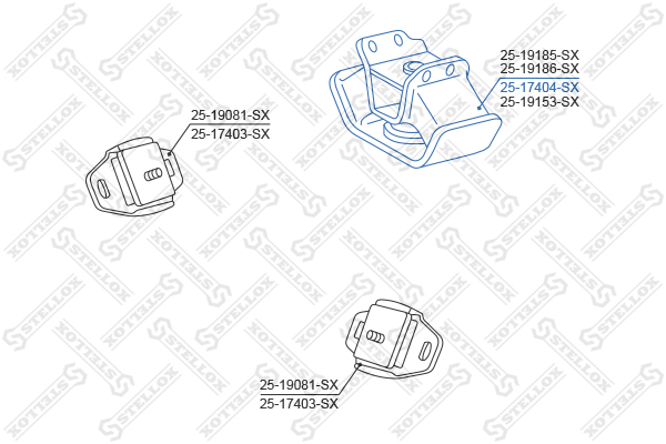 Опора двигателя передняя Toyota land CR Stellox                25-17404-SX