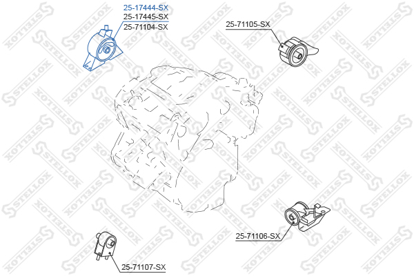 Подушка двигателя правая Mazda Mpv LW 1 Stellox                25-17444-SX