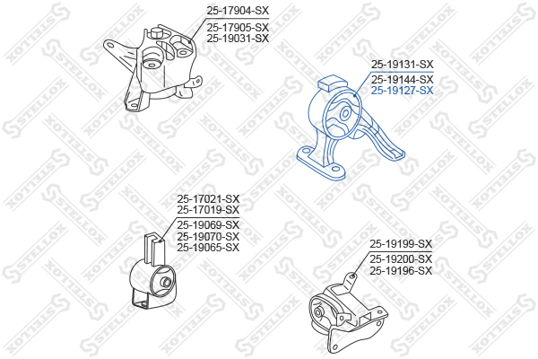 Опора двигат.задняяToyota Avensis 03-08 Stellox                25-19127-SX