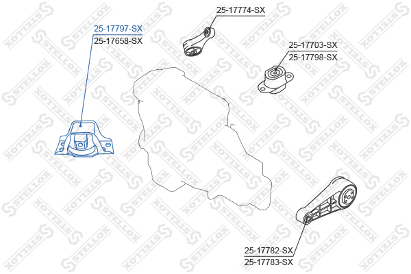 Подушка двигателя правая Nissan Micra m Stellox                2517797SX