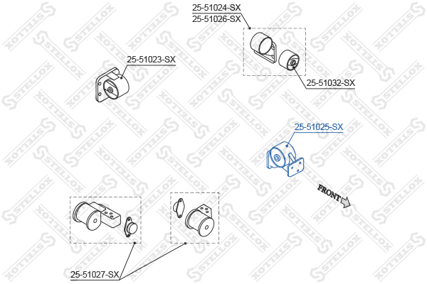 Подушка ДВС пер.Hyundai Accent 1.3 99> Stellox                2551025SX