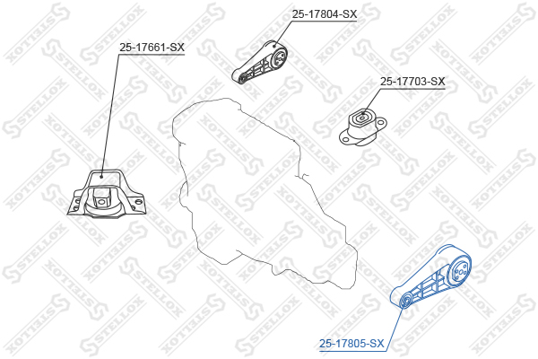 Подушка ДВС нижняя Renault 1.5DCi 02> Stellox                2517805SX