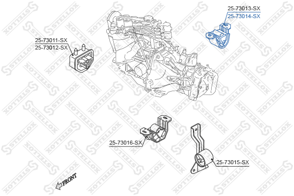 Подушка ДВС зад.Daewoo Lanos акпп all 9 Stellox                2573014SX