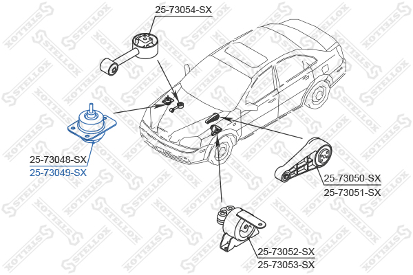 Подушка ДВС п.Daewoo Lacetti 1.8 dohc m Stellox                2573049SX