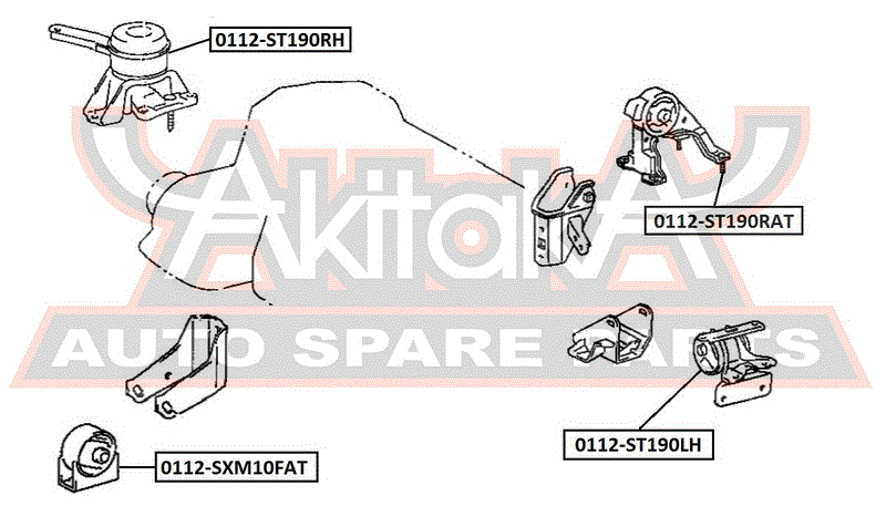 Подушка двигателя | лев | Asva                0112-ST190LH