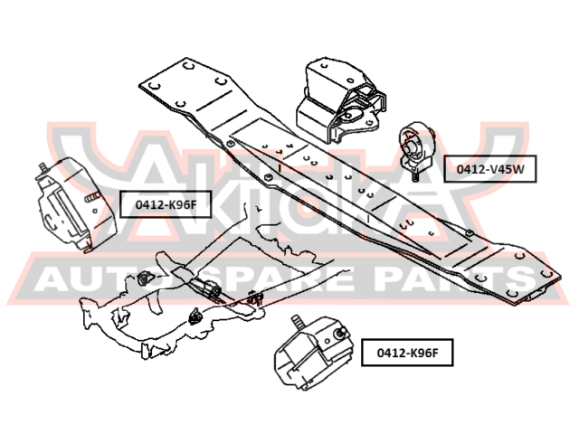 Подушка двигателя Asva                0412-V45W