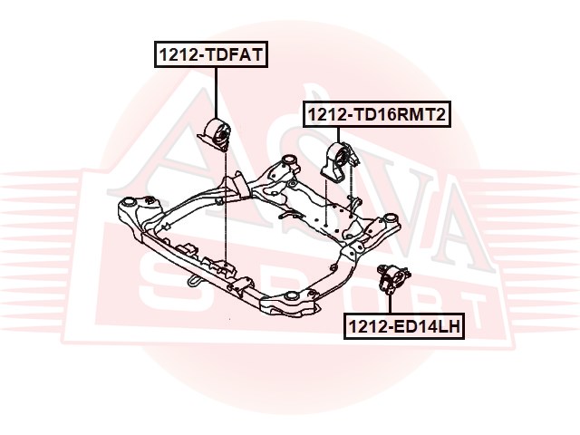 Подушка двигателя | перед правлев | Asva                1212-TDFAT