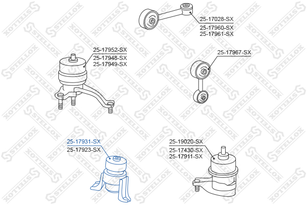 Опора двигателя Toyota camry 01-06 Stellox                25-17931-SX