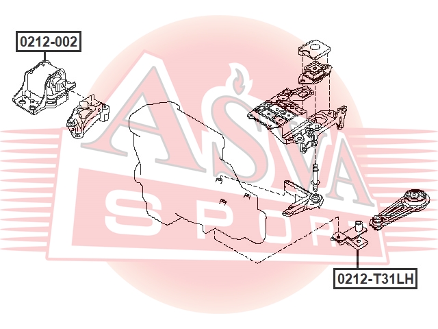 Опора двигателя Asva                0212-002