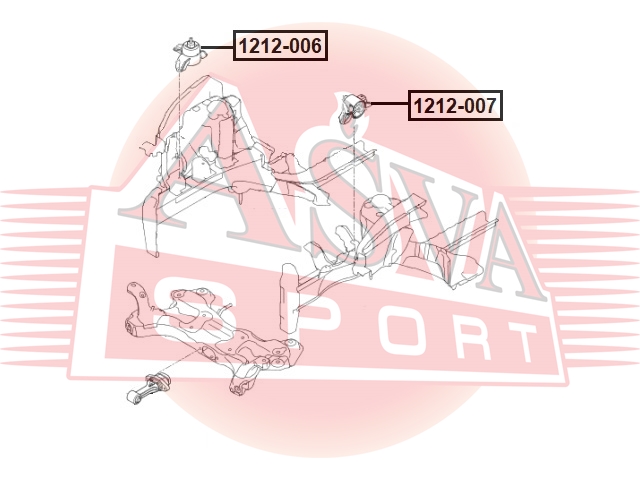 Опора двигателя Asva                1212-007