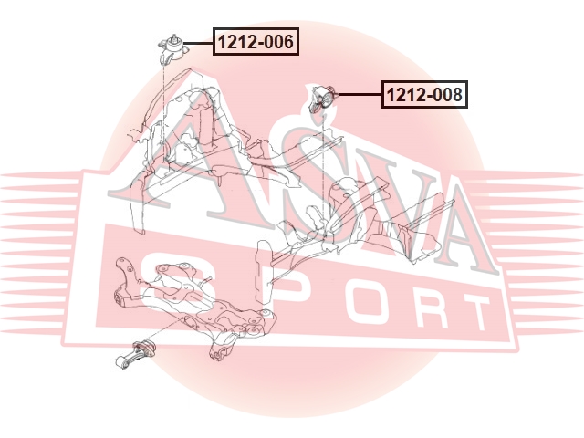 Опора двигателя Asva                1212-008