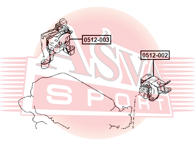 Опора двигателя Asva                0512-003