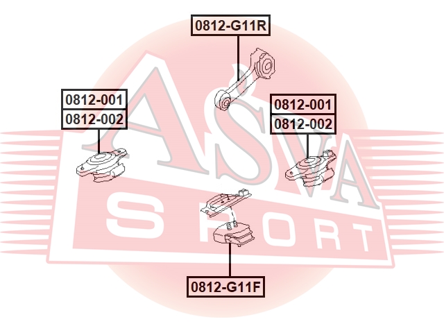 Опора двигателя Asva                0812-001