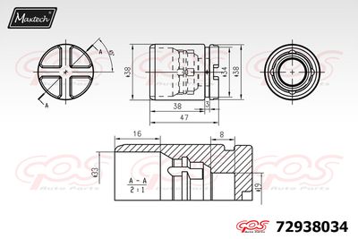 72938034 MAXTECH Поршень, корпус скобы тормоза