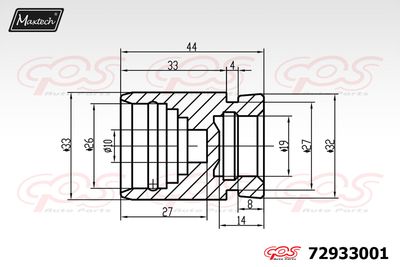 72933001 MAXTECH Поршень, корпус скобы тормоза