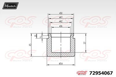 72954067 MAXTECH Поршень, корпус скобы тормоза