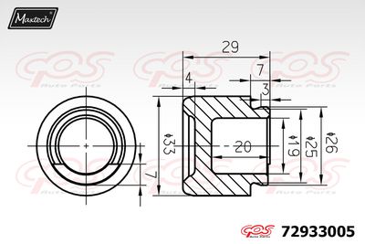 72933005 MAXTECH Поршень, корпус скобы тормоза