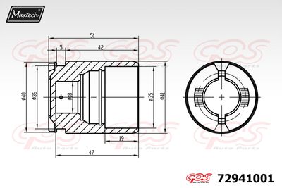 72941001 MAXTECH Поршень, корпус скобы тормоза