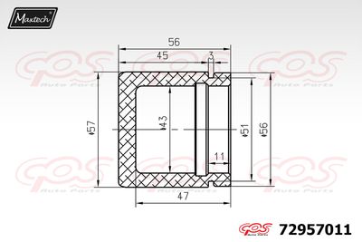 72957011 MAXTECH Поршень, корпус скобы тормоза