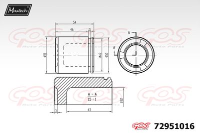 72951016 MAXTECH Поршень, корпус скобы тормоза