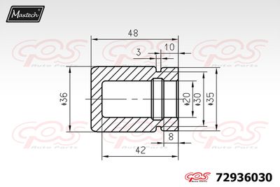 72936030 MAXTECH Поршень, корпус скобы тормоза