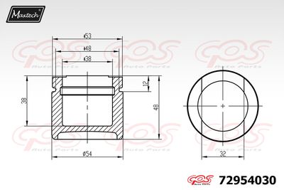 72954030 MAXTECH Поршень, корпус скобы тормоза