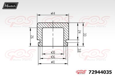 72944035 MAXTECH Поршень, корпус скобы тормоза