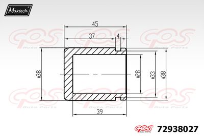 72938027 MAXTECH Поршень, корпус скобы тормоза