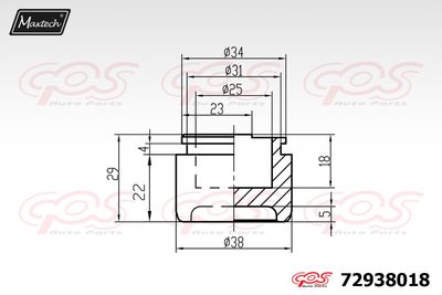 72938018 MAXTECH Поршень, корпус скобы тормоза