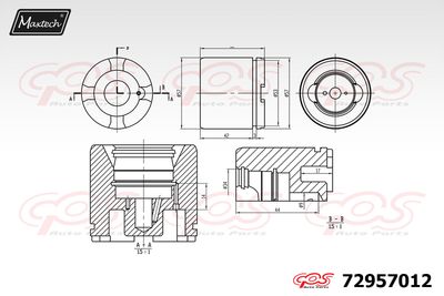 72957012 MAXTECH Поршень, корпус скобы тормоза