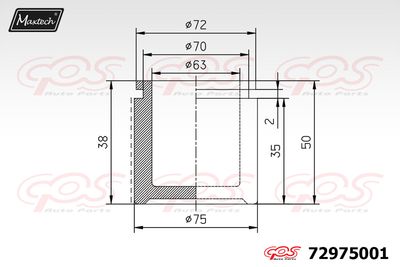 72975001 MAXTECH Поршень, корпус скобы тормоза