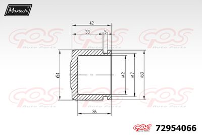 72954066 MAXTECH Поршень, корпус скобы тормоза