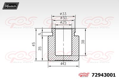 72943001 MAXTECH Поршень, корпус скобы тормоза