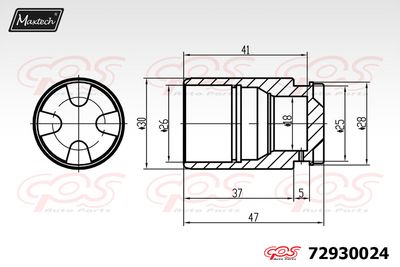 72930024 MAXTECH Поршень, корпус скобы тормоза