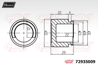 72935009 MAXTECH Поршень, корпус скобы тормоза