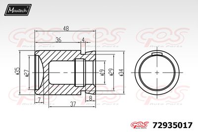 72935017 MAXTECH Поршень, корпус скобы тормоза