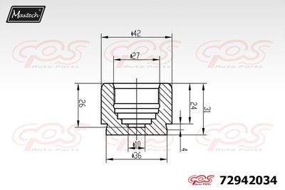 72942034 MAXTECH Поршень, корпус скобы тормоза