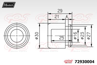 72930004 MAXTECH Поршень, корпус скобы тормоза