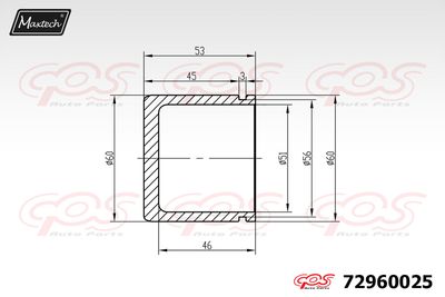 72960025 MAXTECH Поршень, корпус скобы тормоза