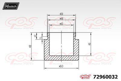 72960032 MAXTECH Поршень, корпус скобы тормоза