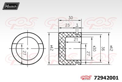 72942001 MAXTECH Поршень, корпус скобы тормоза