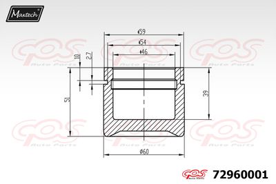 72960001 MAXTECH Поршень, корпус скобы тормоза