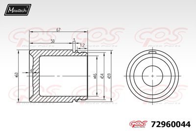 72960044 MAXTECH Поршень, корпус скобы тормоза